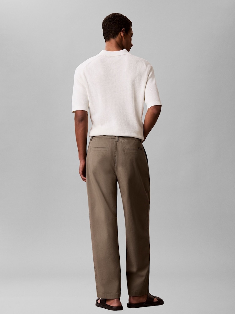 Calvin Klein Green Comfort Cotton Relaxed Chino Trousers - Image 2 of 6