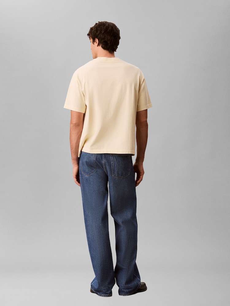 Calvin Klein Yellow Relaxed Logo Appliqué T-Shirt - Image 2 of 5