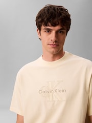 Calvin Klein Yellow Relaxed Logo Appliqué T-Shirt - Image 4 of 5