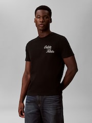 Calvin Klein Black Embroidered Logo T-Shirt - Image 1 of 5