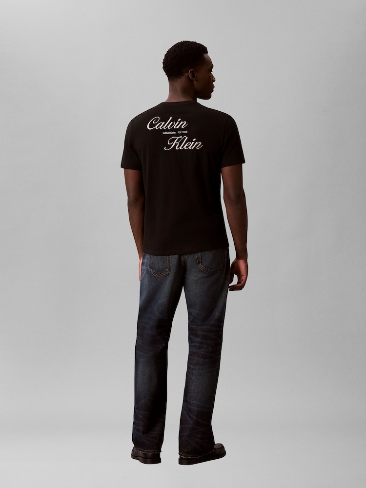 Calvin Klein Black Embroidered Logo T-Shirt - Image 2 of 5