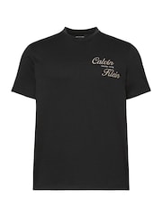 Calvin Klein Black Embroidered Logo T-Shirt - Image 5 of 5