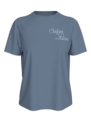 Calvin Klein Blue Embroidered Logo T-Shirt - Image 1 of 1