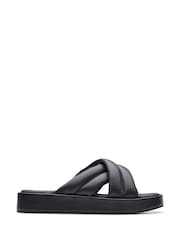 Clarks Black Leather Alda Glide Sandals - Image 1 of 7