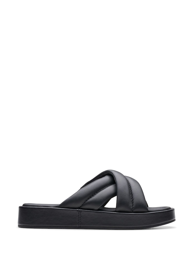 Clarks Black Leather Alda Glide Sandals - Image 1 of 7