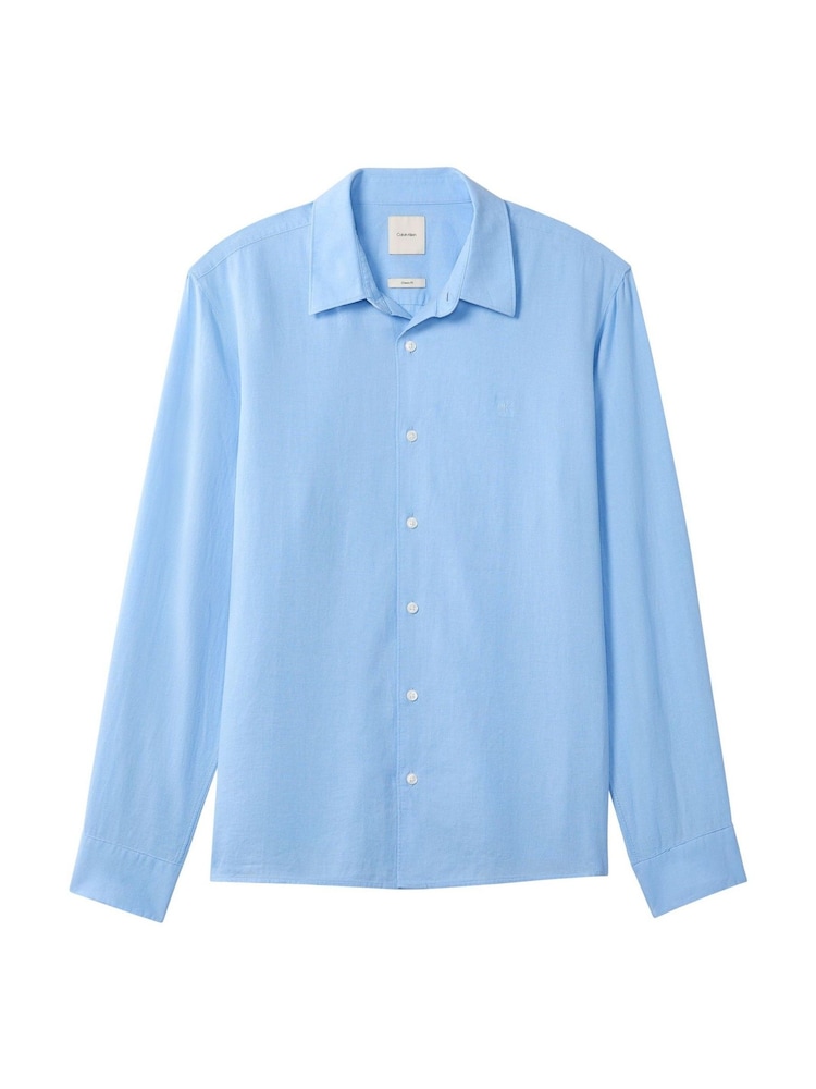 Calvin Klein Blue Stretch Woven Shirt - Image 6 of 6
