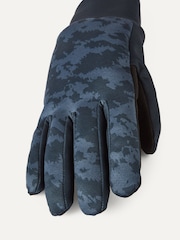 Синий - Водоотталкивающие флисовые перчатки с принтом скинз Sealskinz Ryston - Изображение 3 из 3