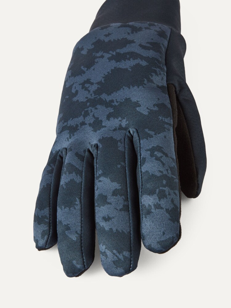 Синий - Водоотталкивающие флисовые перчатки с принтом скинз Sealskinz Ryston - Изображение 3 из 3
