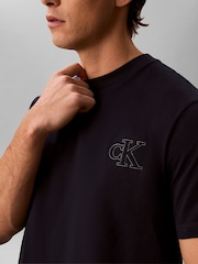 Calvin Klein Blue Relaxed Embossed Logo T-Shirt - Image 3 of 6