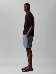Calvin Klein Blue Cotton Chambray Drawstring Shorts - Image 4 of 6