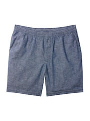 Calvin Klein Blue Cotton Chambray Drawstring Shorts - Image 6 of 6