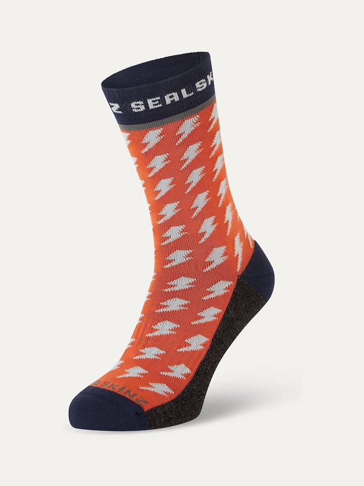 Orange - Sealskinz Rudham Herren Mittelhohe Socken mit meteorologischem Design - Bild 1 von 2 Orange - Sealskinz Rudham Herren Mittelhohe Socken mit meteorologischem Design - Bild 1 von 2