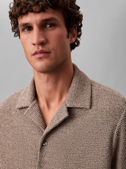 Calvin Klein Natural Textured Knit Short Sleeve Shirt - Image 4 of 6
