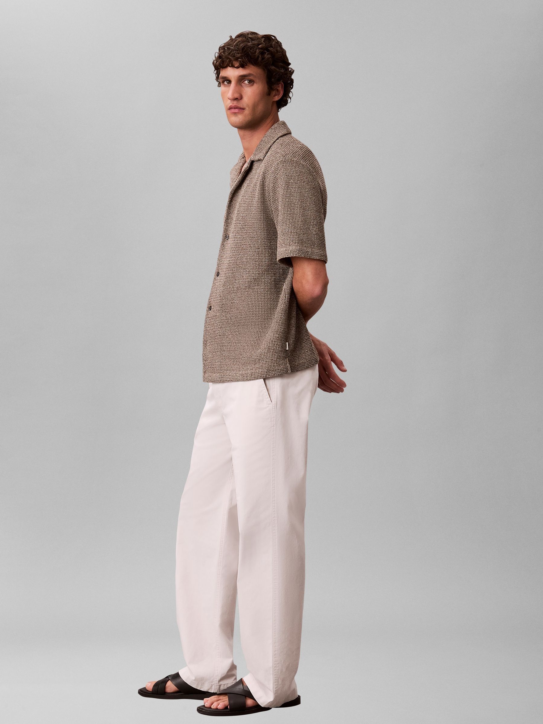 Buy Calvin Klein Natural Textured Knit Short Sleeve Shirt from
