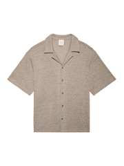 Calvin Klein Natural Textured Knit Short Sleeve Shirt - Image 6 of 6