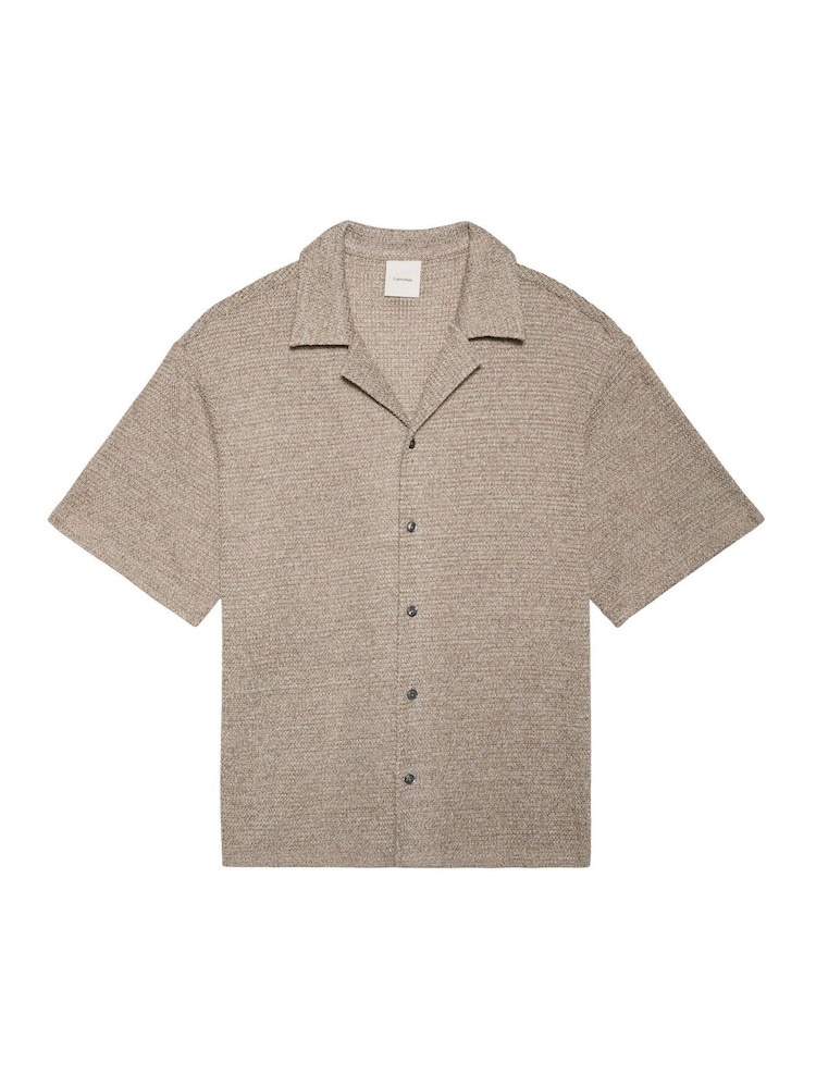 Calvin Klein Natural Textured Knit Short Sleeve Shirt - Image 6 of 6