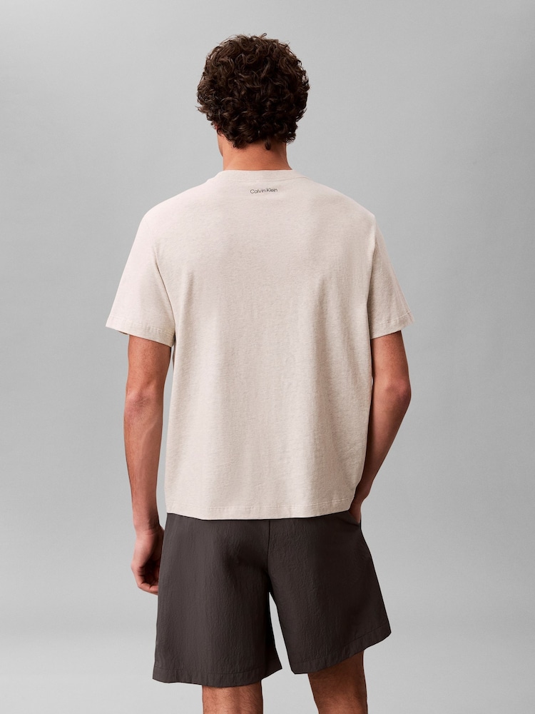 Calvin Klein White/Cream Relaxed Logo T-Shirt - Image 2 of 6
