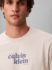 Calvin Klein White/Cream Relaxed Logo T-Shirt - Image 4 of 6