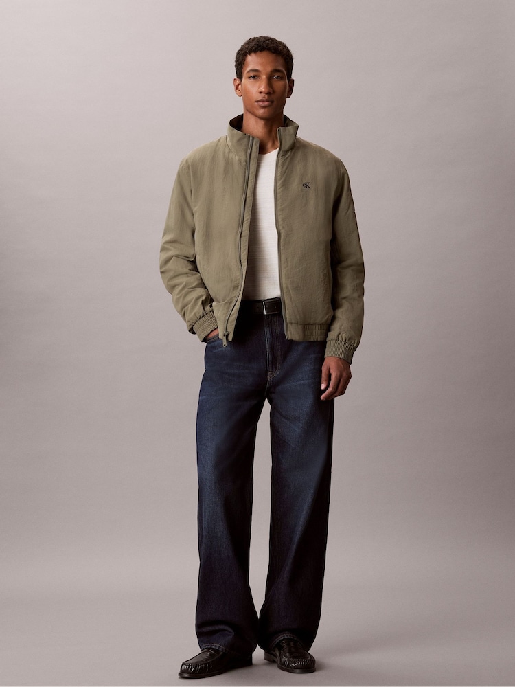 Calvin Klein Olive Green Padded Nylon Zip Up Jacket - Image 2 of 7