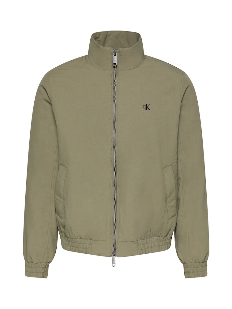 Calvin Klein Olive Green Padded Nylon Zip Up Jacket - Image 7 of 7