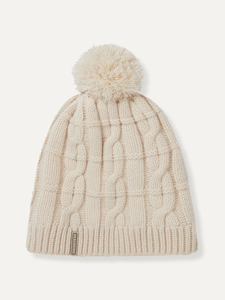 Sealskinz Hemsby Waterproof Cold Weather Cable Knit Bobble Hat - Image 1 of 2