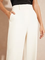 Love & Roses Ivory White Petite High Waist Wide Leg Tailored Trousers - Image 2 of 4