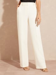 Love & Roses Ivory White High Waist Wide Leg Tailored Trousers - Image 1 of 4