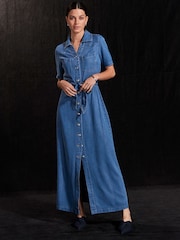Mid Blue Denim Maxi Dress - Image 2 of 7