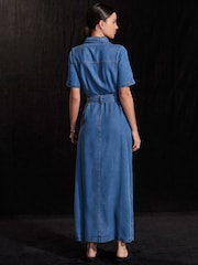 Mid Blue Denim Maxi Dress - Image 3 of 7