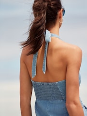 Mid Blue Denim Midi Dress - Image 3 of 6