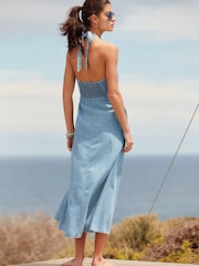 Mid Blue Denim Midi Dress - Image 4 of 6