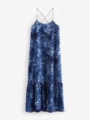 Blue Tie Dye Maxi Summer Dress - Image 6 of 6