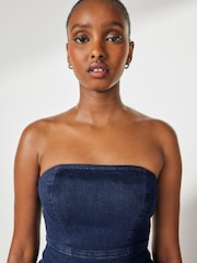 Tintenblau - Bandeau Midi Denim Dress - Bild 3 von 6