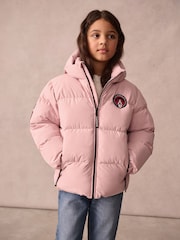 Superdry Pink Sports Puffer Coat - Image 1 of 12
