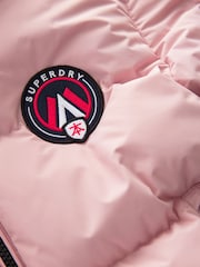 Superdry Pink Sports Puffer Coat - Image 10 of 12