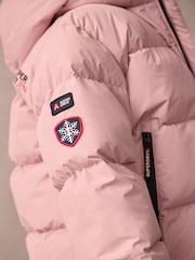 Superdry Pink Sports Puffer Coat - Image 4 of 12