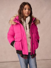 Superdry Pink Everest Bomber Coat - Image 1 of 13