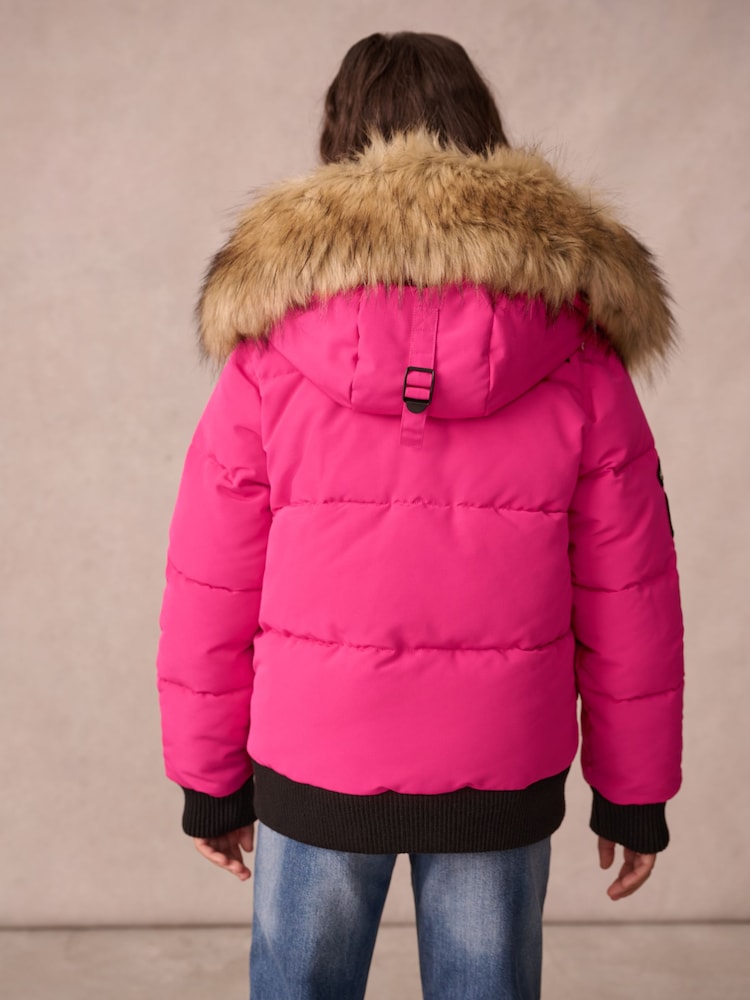 Superdry Pink Everest Bomber Coat - Image 2 of 13