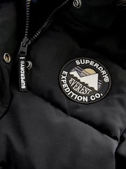 Superdry Black Everest Longline Parka Coat - Image 11 of 13