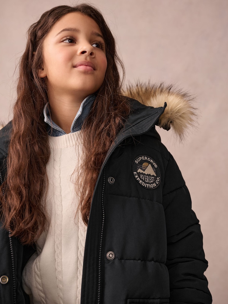 Noir - Parka Superdry Everest longue - Image 5 of 13