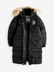 Superdry Black Everest Longline Parka Coat - Image 8 of 13