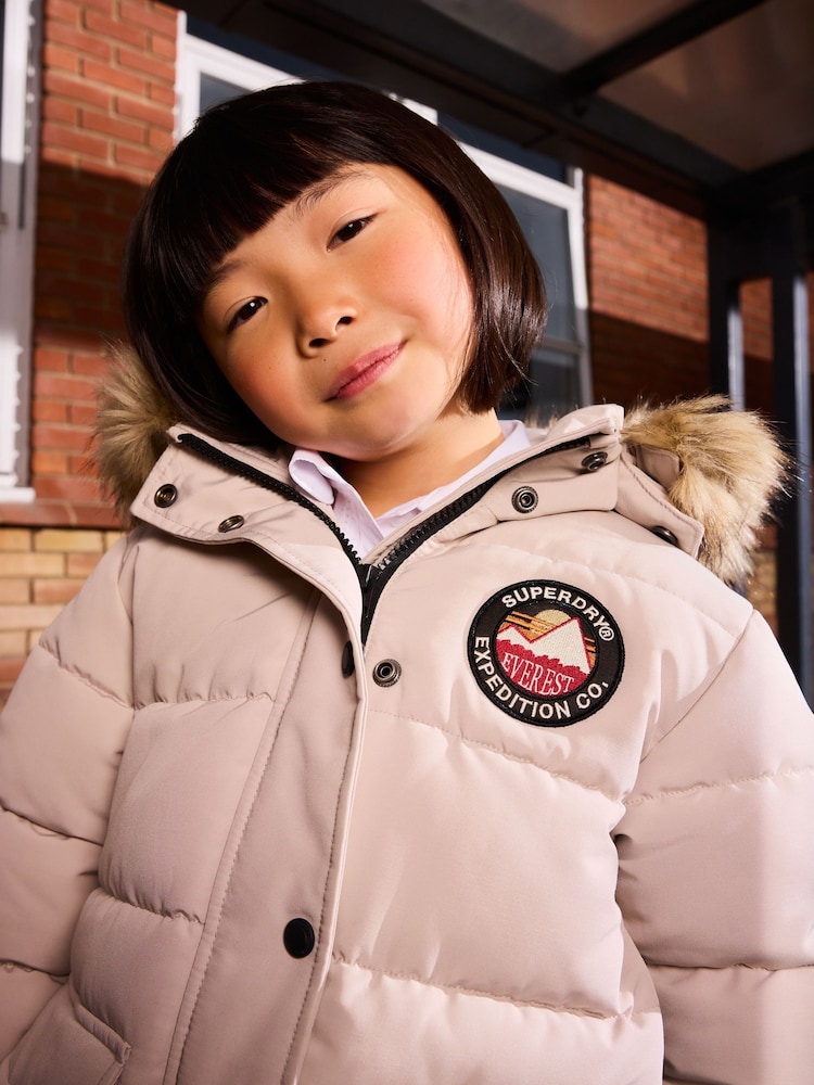 Superdry Cream Everest Longline Parka Coat - Image 10 of 10 Superdry Cream Everest Longline Parka Coat - Image 10 of 10