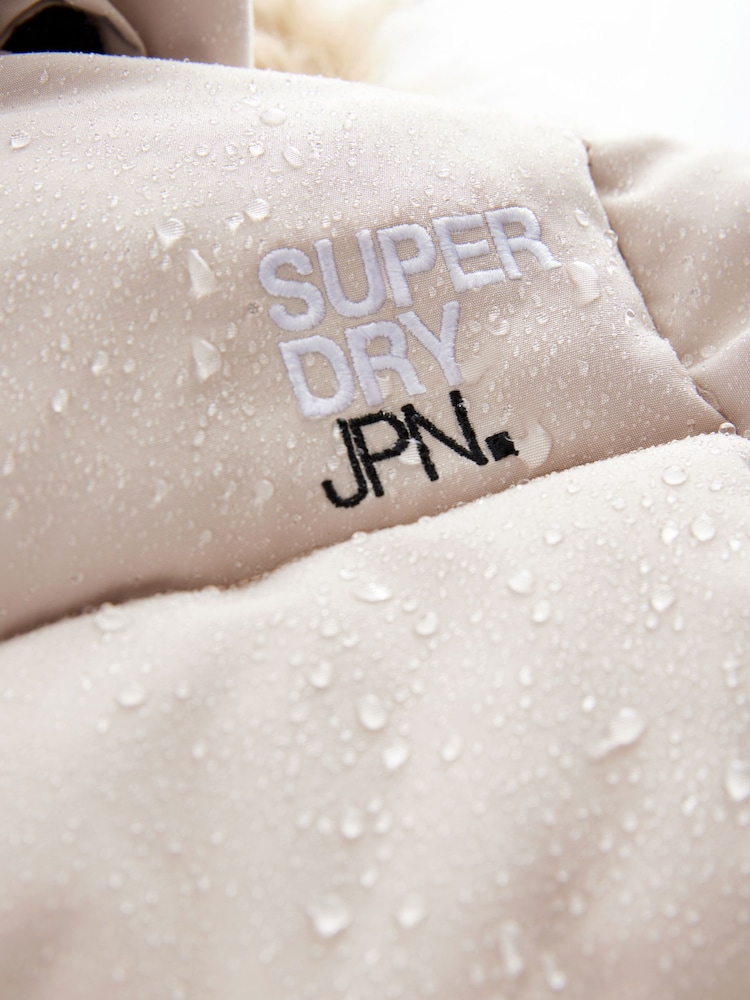 Superdry Cream Everest Longline Parka Coat - Image 13 of 13