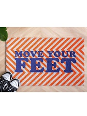 pt, Orange/White Move Your Feet Zig Zag Doormat - Image 1 of 3
