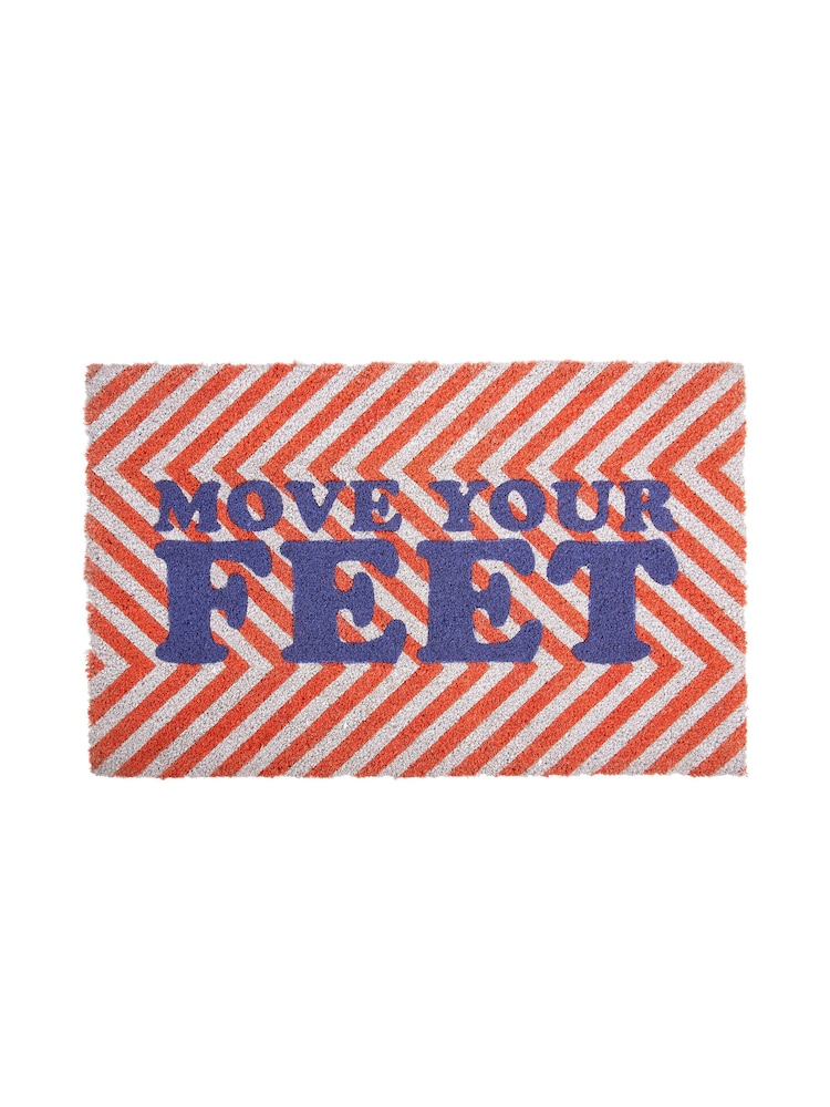 pt, Orange/White Move Your Feet Zig Zag Doormat - Image 2 of 3