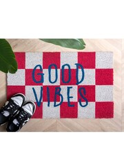 pt, Pink/White Good Vibes Doormat - Image 1 of 3