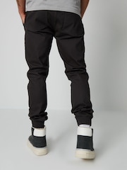 Threadbare Black Slim Fit Cuffed Casual Trousers With Stretch - Image 2 of 3