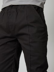 Threadbare Black Slim Fit Cuffed Casual Trousers With Stretch - Image 3 of 3