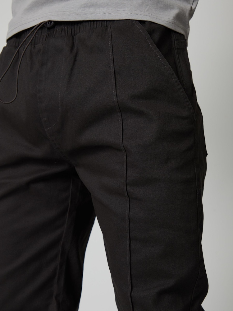 Negro - Pantalones informales de corte slim elástico con bajo ajustado de Threadbare - Imagen 3 de 3 Negro - Pantalones informales de corte slim elástico con bajo ajustado de Threadbare - Imagen 3 de 3