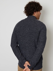 Threadbare Navy Grey Zip Up Cardigan - Image 2 of 5